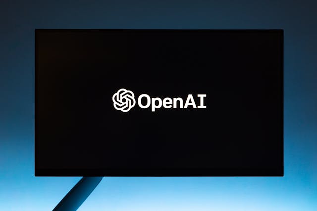 Illustrative image OpenAI Text on TV Screen used in Accordemy®'s training on AI and HR: Future of Work