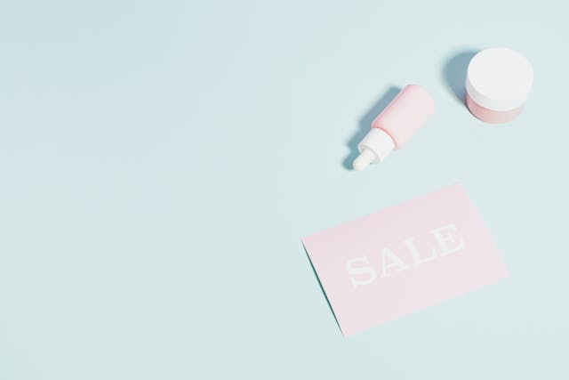 Illustrative image Pink Colored Beauty Products On Sale used in Accordemy®'s training on Health Promotion Best Practices for Policy Design