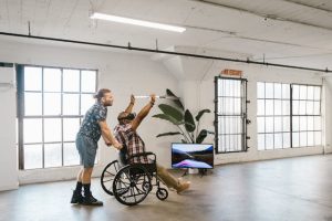 Illustrative image A Man Riding a Wheelchair used in Accordemy®'s training on Integrated Community Based Healthcare