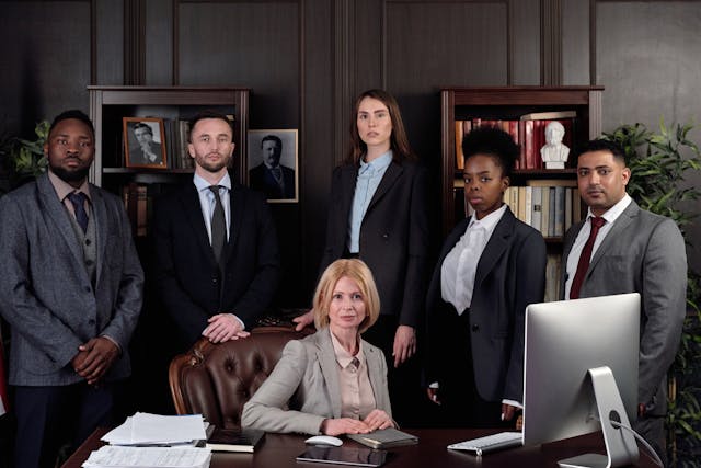 Illustrative image Lawyers Posing for a Photo used in Accordemy®'s training on Humanitarian Diplomacy and Advocacy